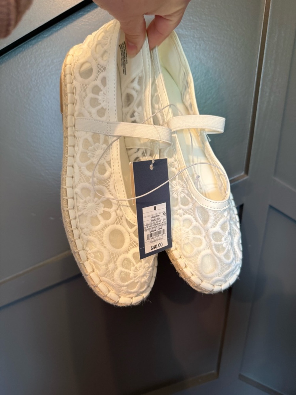 Universal Thread Cream Lace Espadrille Flats